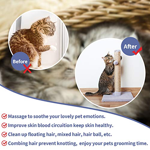 Cepillo para gatos EKKONG, cepillo suave, autolimpieza, cepillo para pelos, cepillo para gatos, para pelo largo, pelo corto, gato, perro, conejos, cuidado del cabello suelto