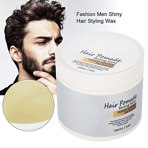 Cera para el cabello, Estilo de pelo brillante para hombres, Aditamento extra fuerte con efecto mojado modelado definido cera (120ml)