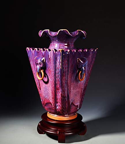 Cerámica China, cerámica de junyao, Regalos del Negocio, Mejores Colecciones y Obras de Arte, Ornamentos de la Sala de Estar, Obras maestras 32 * 24cm