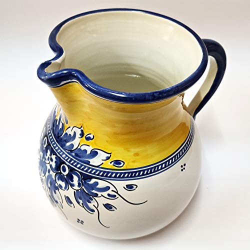 CERÁMICA GÓNFER Jarra de cerámica artesanal 17 cm (1,35 litros) diseño RENACIMIENTO. Alfereria. Fabricado y pintado a mano. Cerámica de Puente del Arzobispo. Handmade. Made in Spain
