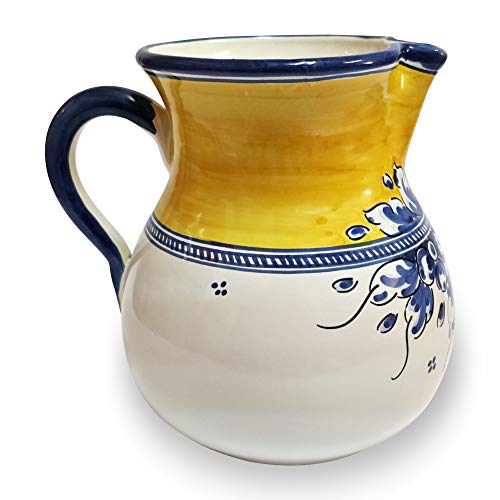 CERÁMICA GÓNFER Jarra de cerámica artesanal 17 cm (1,35 litros) diseño RENACIMIENTO. Alfereria. Fabricado y pintado a mano. Cerámica de Puente del Arzobispo. Handmade. Made in Spain