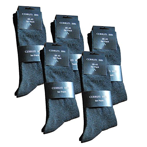 Cerruti 1881 Señor Calcetines Antracita, 6 unidades, tamaño 39 – 42