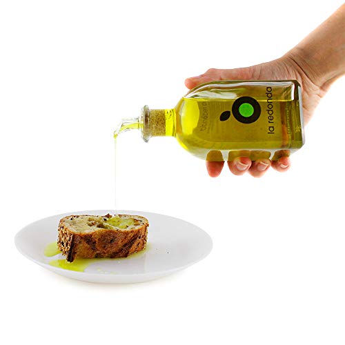 Cesta Regalo Aceite de Oliva Virgen Extra y Vinagre Balsámico Gourmet La Redonda – Proyecto Apoyo a Artesanos Detalle Cesta Mimbre Hecho a Mano – Botellas 250 ml