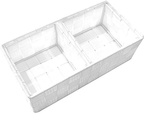 Cestas de Almacenaje, Blanco, Set de 3, Cestas Pequeñas para Baños/Oficinas/Hogares