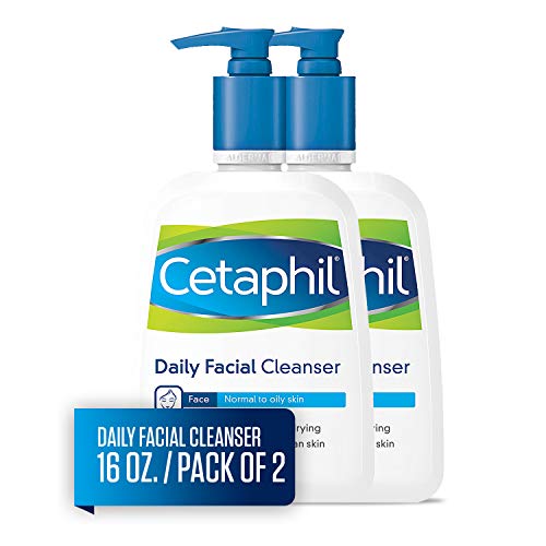 Cetaphil diario limpiador facial, para piel normal a grasa, 16,0 – oz botellas (Pack de 2)