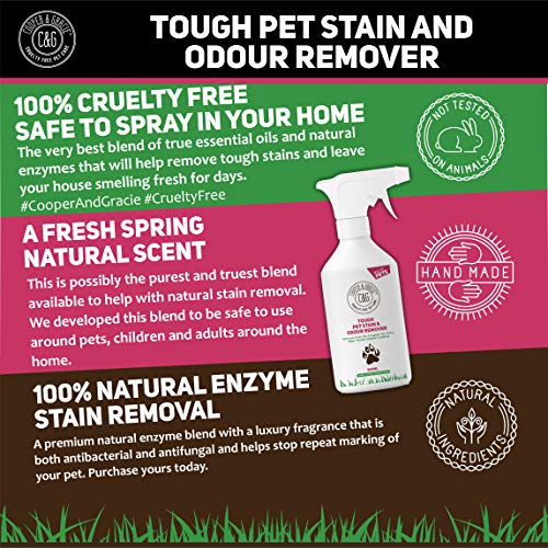 C&G Pets | Rígida para eliminar manchas y olores de mascotas 1 litro | Fórmula a base de plantas alto recuento de bacterias enzimas naturales | Antibacteriano antihongos evita marcas
