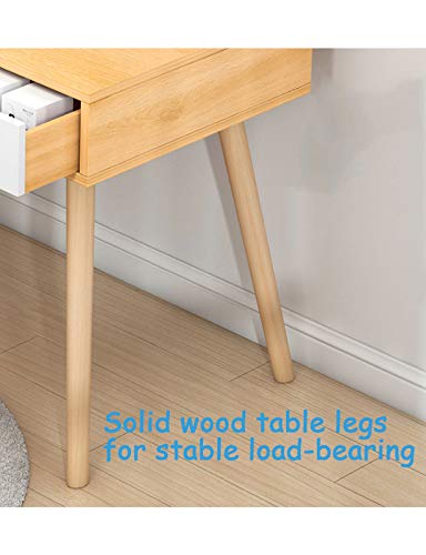 CGF- High Stool Juego de tocador con Espejo Iluminado y Taburete, tocador de Maquillaje, cajones y estantes de Almacenamiento para Dormitorio, tocador para Mujeres niñas, Blanco, Azul, Color Madera,