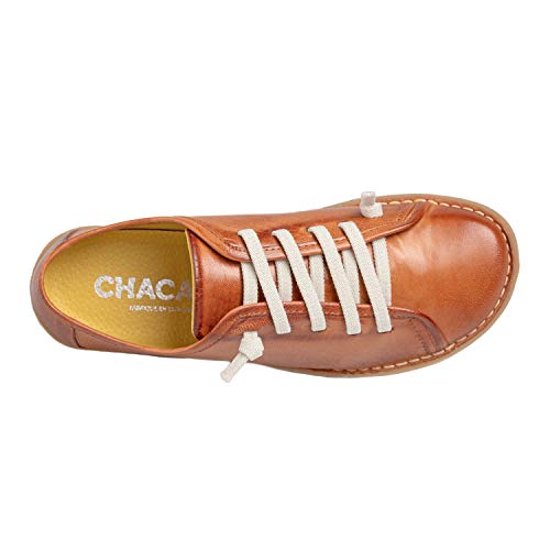 Chacal Shoes - Zapatos Casual de Mujer - máximo Confort - Zapatos Deportivos de Cuero 100% - Cordones elásticos - Fácil Calzado - Color Marrón en Talla 39