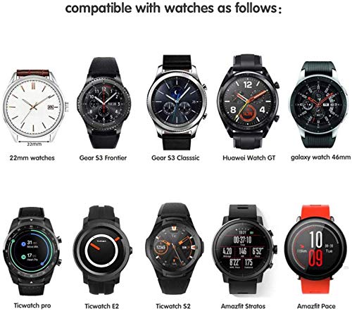 Chainfo Correa de Reloj de NATO Nailon 22mm, Mujer y Hombre, Hebilla de Acero Inoxidable (22mm, 2PCS A)