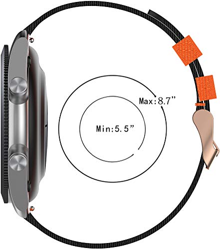 Chainfo Correa de Reloj de NATO Nailon 22mm, Mujer y Hombre, Hebilla de Acero Inoxidable (22mm, 2PCS A)