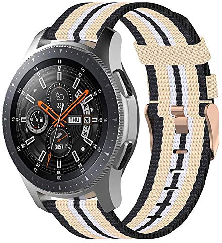 Chainfo Correa de Reloj de NATO Nailon 22mm, Mujer y Hombre, Hebilla de Acero Inoxidable (22mm, 2PCS A)