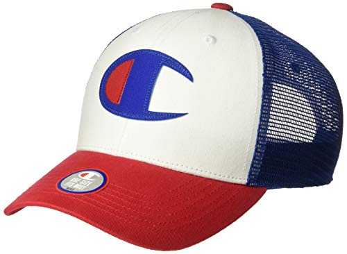 Champion Twill Mesh Dad Cap Gorra de béisbol, Escarlata/Blanco/Navegar por la Web, Taille Unique para Hombre