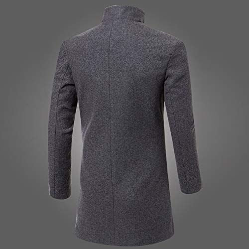 Chaqueta de Hombre de BaZhaHei Chaqueta Cortavientos de Lana Solapa de Lana Abrigo Largo del Camisetas de Hombres cálido Invierno Trinchera Outwear botón Elegante Abrigo de Hombre