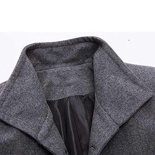 Chaqueta de Hombre de BaZhaHei Chaqueta Cortavientos de Lana Solapa de Lana Abrigo Largo del Camisetas de Hombres cálido Invierno Trinchera Outwear botón Elegante Abrigo de Hombre