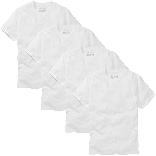 Charles Wilson Paquete 4 Camisetas Cuello Redondo Lisas (X-Large, Blanco)