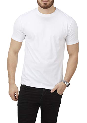 Charles Wilson Paquete 4 Camisetas Cuello Redondo Lisas (X-Large, Blanco)