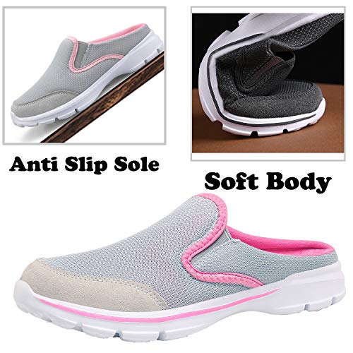 ChayChax Zapatillas de Estar por Casa para Mujer Hombre Zuecos Cómodos Suave Pantuflas de Interior Exterior Antideslizante Ligero Planos Zapatos de Casa, Gris, 38 EU