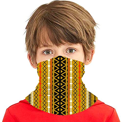 chenguang4422 Polaina para el cuello Bandana Tribal Rayas Vector de patrones sin fisuras Pasamontañas Variedad Toalla de cara Bufanda Cubierta de babero de seda de hielo a prueba de viento con filtro