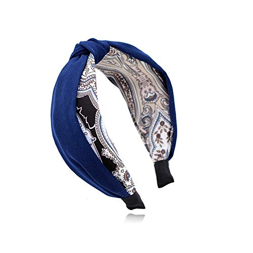 ChenTeShangMao Hairband - Simple Y Purehand De ala Ancha Gasa Medio Nudo Chica Hairband, Lavado De Cara/Maquillaje/For Llevar, Suave/Agradable A La Piel, 2 Colores Moda (Color : Blue)