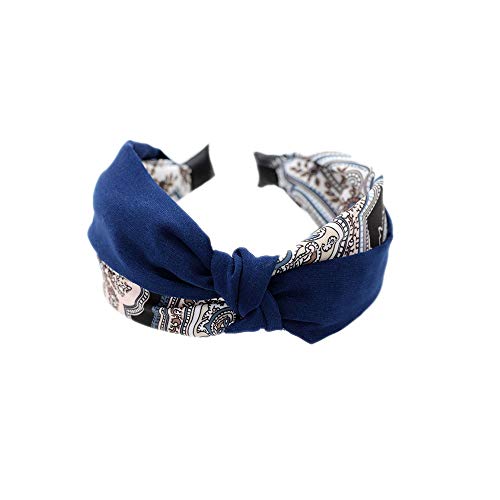 ChenTeShangMao Hairband - Simple Y Purehand De ala Ancha Gasa Medio Nudo Chica Hairband, Lavado De Cara/Maquillaje/For Llevar, Suave/Agradable A La Piel, 2 Colores Moda (Color : Blue)