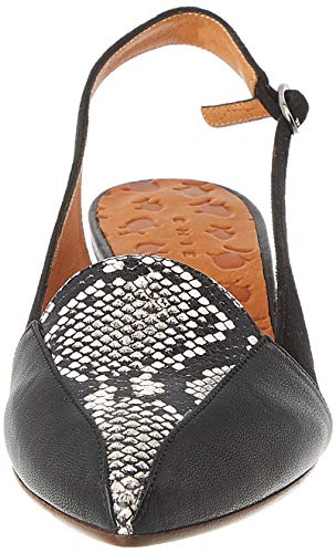 Chie Mihara Rusti, Bailarinas con Tira de Tobillo para Mujer, Negro (Barna Negro Mambo Natur Ante Negro Barna Negro Mambo Natur Ante Negro), 36 EU