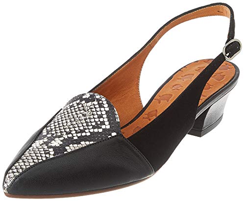 Chie Mihara Rusti, Bailarinas con Tira de Tobillo para Mujer, Negro (Barna Negro Mambo Natur Ante Negro Barna Negro Mambo Natur Ante Negro), 36 EU