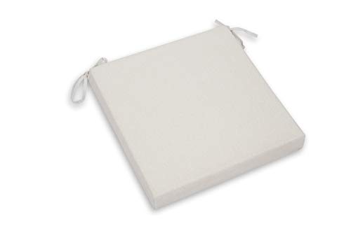 CHILLVERT KAN175 - Cojín Para Silla Javea Cuadrado 38x38x3 cm Blanco Crudo Desenfundable