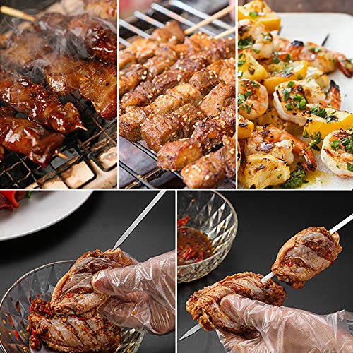 Chingde Brochetas de Barbacoa de Acero Inoxidable, 20 Piezas Brochetas de Barbacoa Kebab Brocheta Kebab Brochetas de brocheta a la Parrilla para Acampar al Aire Libre, Salidas, Herramientas de Cocina