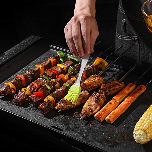Chingde Brochetas de Barbacoa de Acero Inoxidable, 20 Piezas Brochetas de Barbacoa Kebab Brocheta Kebab Brochetas de brocheta a la Parrilla para Acampar al Aire Libre, Salidas, Herramientas de Cocina