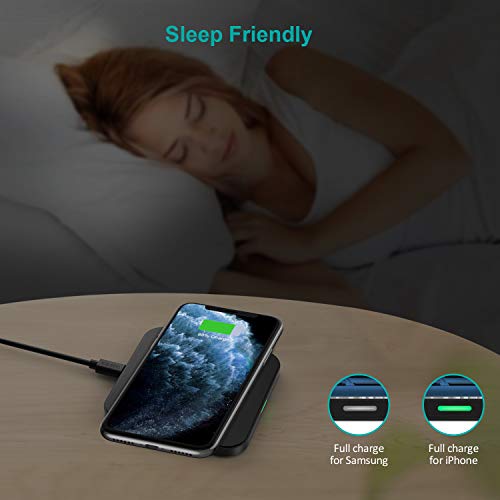 CHOETECH Cargador Inalambrico, Wireless Charger [2 Pack], Carga Rápida 7.5W/10W para iPhone 11/11 Pro/11 Pro MAX/SE 2020/Xs MAX/XR/X/8 Plus, Samsung Galaxy S20/S10/S9/S8/S10+/S9+/S8+/Note10, AirPods2