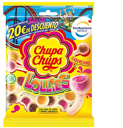 Chupa Chups Gomis, Golosinas de Sabores Variados con Aromas Naturales, Bolsa de Lollies de 175 gr.