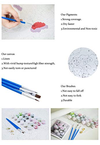 CHXFit DIY Paint Paint by Number Kit para Adultos Niños Principiantes Duck Mandarin Duc Home Wall Art Craft Decoration Gift para adultos-40x50cm(wiht Frame)