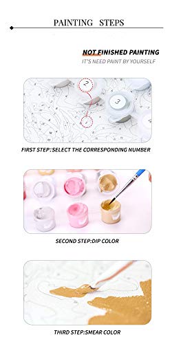 CHXFit DIY Paint Paint by Number Kit para Adultos Niños Principiantes Duck Mandarin Duc Home Wall Art Craft Decoration Gift para adultos-40x50cm(wiht Frame)