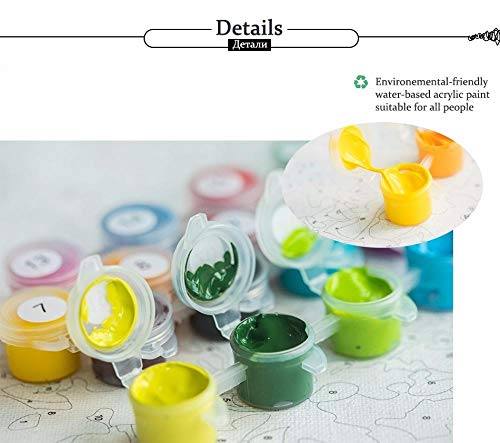 CHXFit DIY Paint Paint by Number Kit para Adultos Niños Principiantes Duck Mandarin Duc Home Wall Art Craft Decoration Gift para adultos-40x50cm(wiht Frame)