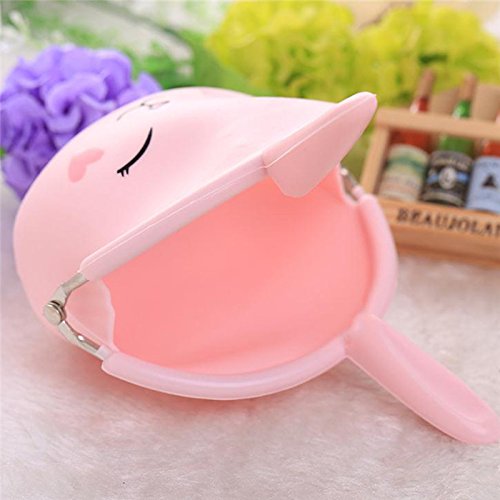 Chytaii Monedero Silicona Diseño de Conejo Estuche Escolar Paquetes de Almacenamiento Bolsa de Lápices Regalo para Estudiante