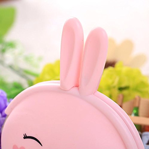 Chytaii Monedero Silicona Diseño de Conejo Estuche Escolar Paquetes de Almacenamiento Bolsa de Lápices Regalo para Estudiante