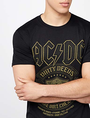 CID AC/DC BLACK DONE CHEAP, Camiseta de Manga Corta Para Hombre, Negro (Black PEACDC3891), Small