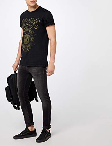 CID AC/DC BLACK DONE CHEAP, Camiseta de Manga Corta Para Hombre, Negro (Black PEACDC3891), Small