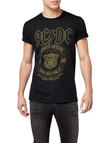 CID AC/DC BLACK DONE CHEAP, Camiseta de Manga Corta Para Hombre, Negro (Black PEACDC3891), Small
