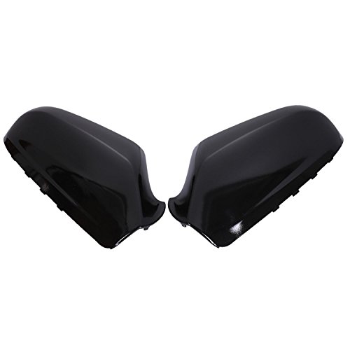 Cikuso Coche ala Espejo Tapa Carcasa 1 par Derecha + Izquierda Lado Negro Brillante para Opel Astra 2004-2008