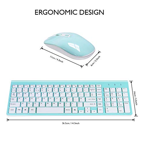 cimetech Wireless Keyboard and Mouse Set 2.4G Ultra-Thin Sleek Design para Windows, computadora, computadora de Escritorio, PC, computadora portátil, computadora portátil (UK Layout)