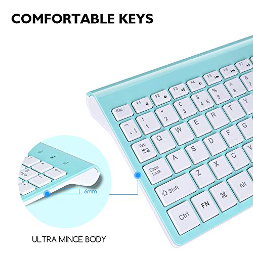cimetech Wireless Keyboard and Mouse Set 2.4G Ultra-Thin Sleek Design para Windows, computadora, computadora de Escritorio, PC, computadora portátil, computadora portátil (UK Layout)