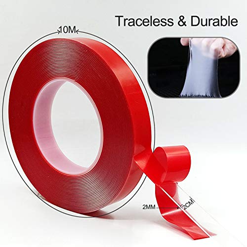 Cinta adhesiva de doble cara multifuncional resistente, resistente al agua y al calor, cinta adhesiva de acrílico para LED, automoción, molduras, bricolaje 32.8 pies (10 m)