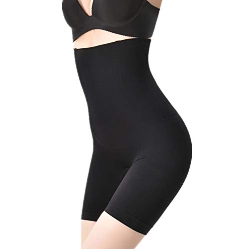 Cintura alta para adelgazar muslos de mujer | Faja moldeadora de cuerpo transpirable moldeadora adelgazante vientre ropa interior posparto control de vientre bragas Negro Negro ( S