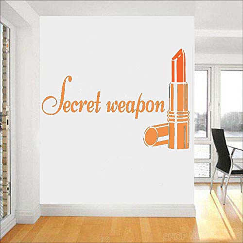 Cita de maquillaje Pegatinas de pared Labios Decoración Lápiz labial Calcomanía Salón de belleza Cosméticos Maquillador Extraíble Art Mural color-1 42x62cm