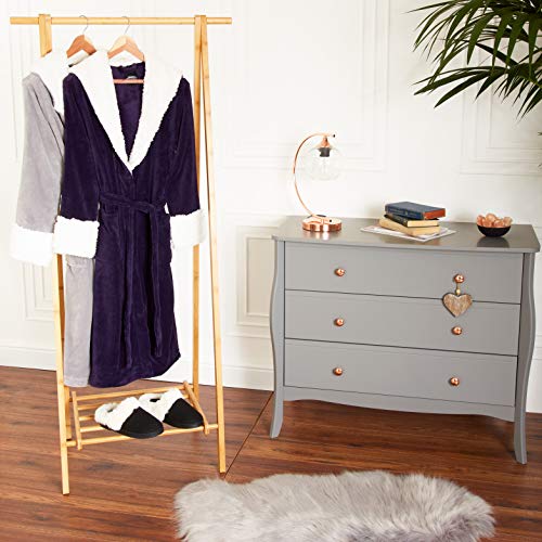 CityComfort Bata de Estar por Casa Mujer Invierno con Capucha, Ropa de Dormir Suave Material de Forro Polar, Batín Tejido Peluche Accesorios Mujer, Regalos para Mama (S, Morado Oscuro)