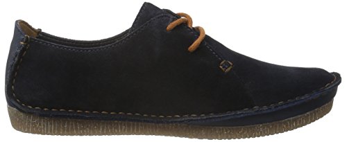 Clarks Janey Mae Zapatos de cordones derby Mujer, Azul (Navy Suede), 36 EU (3.5 UK)