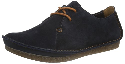 Clarks Janey Mae Zapatos de cordones derby Mujer, Azul (Navy Suede), 36 EU (3.5 UK)