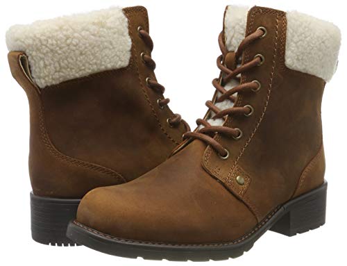 Clarks Orinoco Dusk, Botas Estilo Motero para Mujer, Marrón (Tan Leather Tan Leather), 42 EU