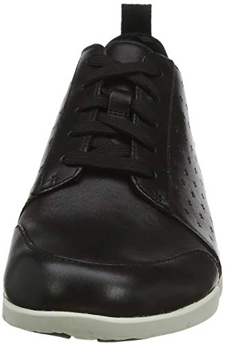 Clarks Triamelia Edge, Zapatillas para Mujer, Beige (Black Leather Black Leather), 37 EU